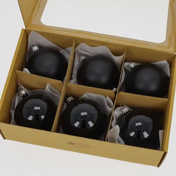 Vánoční ozdoba OZDOBA Sada - černá Velikost: Průměr koule 6cm, balení 6ks.