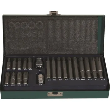 Sada bitů RIBE, M5 - M13, délky 40 a 75 mm, s adaptéry, 21 kusů - JONNESWAY S29H4121S