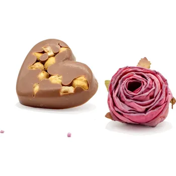 Čokoláda Pražská čokoláda Srdíčko z mléčné čokolády s lískovými ořechy Piemonte 35 g