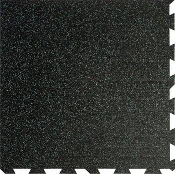 Rohožka Černo-modrá gumová podlahová deska (puzzle - roh) FLOMA IceFlo SF1100 - délka 100 cm, šířka 100 cm, výška 2 cm