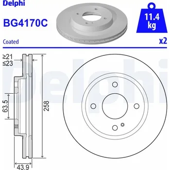 Brzdový kotouč Brzdový kotouč DELPHI BG4170C