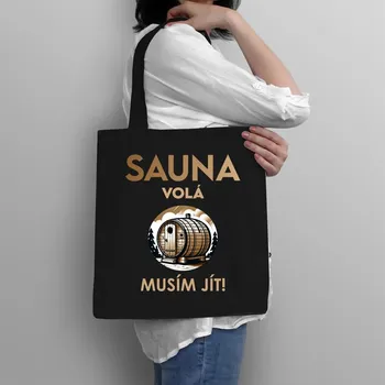 Žertovný předmět Sauna volá - musím jít! - taška s potiskem