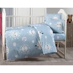 Bavlněné dětské povlečení do malé postýlky 90x135, 45x60 cm sen modrý zipový uzávěr