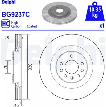 Brzdový kotouč Brzdový kotouč DELPHI BG9237C