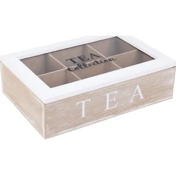 Dárková krabička Dekorativní krabička 240x164x71mm s 6 sekcemi, bílá, přírodní