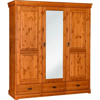 Šatní skříň Skříň KANIA 3-dvéřová se zrcadlem z finské borovice