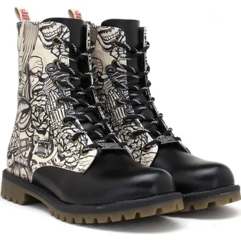 Dámská zimní obuv Unisex černé kotníkové šněrovací boty Goby pop-art ERUGM105 velikost do 45 45