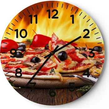 Hodiny Nástěnné hodiny do obýváku 40x40 Gastronomie Hodiny na skle Loft Tiché