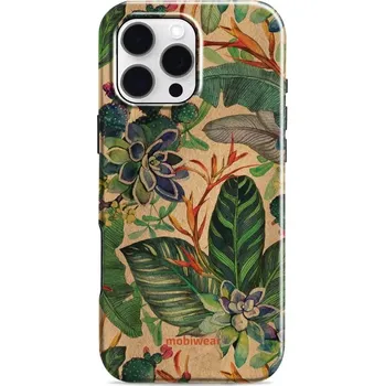 Pouzdro na mobilní telefon Odolný obal Mobiwear Elite Pro - Apple iPhone 16 Pro Max - EP05E Sukulenty (Odolné pouzdro, obal kryt Mobiwear Elite Pro - maximální ochrana mobilu, zesílené hrany, přesné výřezy, pohodlné držení, odolná grafika, kvalitní materiály)