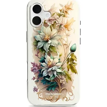 Pouzdro na mobilní telefon Odolný obal Mobiwear Elite Pro - Apple iPhone 16 Plus - E014E Krémové květy (Odolné pouzdro, obal kryt Mobiwear Elite Pro - maximální ochrana mobilu, zesílené hrany, přesné výřezy, pohodlné držení, odolná grafika, kvalitní materiály)