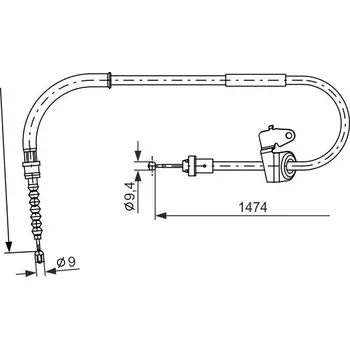 Lanko parkovací brzdy Tažné lanko, parkovací brzda BOSCH 1 987 482 229