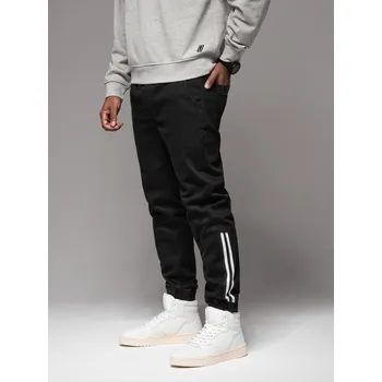 Pánské džínové tepláky s lemováním - černé V2 OM-PADJ-0156 - M