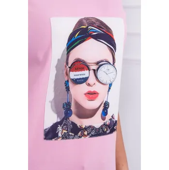 Dámská košile Dámská grafická halenka pudrově růžová UNI