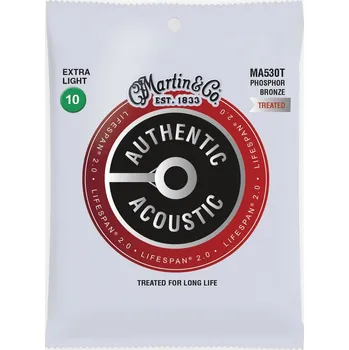 Struna pro kytaru a smyčcový nástroj MARTIN MA530T Authentic Lifespan 2.0 92/8 Phosphor Bronze Extra Light