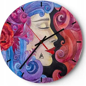 Hodiny Nástěnné hodiny do kuchyně 30x30 Žena Skleněné hodiny do obýváku Loft Tiché