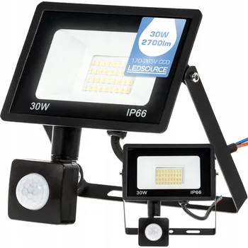 Halogenový LED reflektor 30W VENKOVNÍ LAMPA Senzor POHYBU a SOUMRAKU Garáž