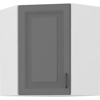 Stolarz-Lempert Kuchyňská skříňka Stilo DustGRWH - horní rohová 60x60 GN-72 1F (45°), Dust Grey + bílá