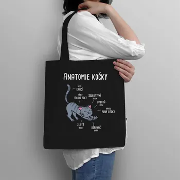Žertovný předmět Anatomie kočky - taška s potiskem