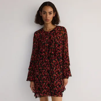 Dámské šaty Reserved - Šifonové mini šaty - vícebarevná - 075EE-MLC - 075EE-MLC-M