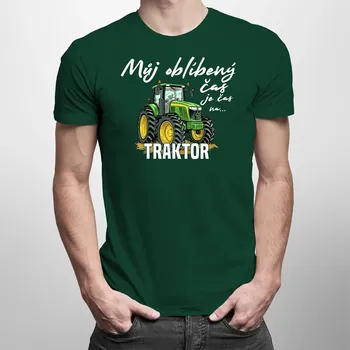Žertovný předmět Můj oblíbený čas - je čas na traktor - pánské tričko s potiskem