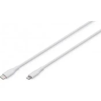 Napájecí kabel Digitus USB-C Silicone charging cable, USB-A - USB-C 2m, USB 2.0, 60W, black AK-600110-020-W