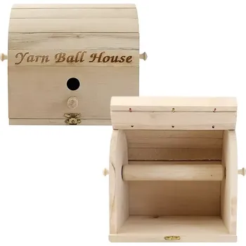 Úložný box Dřevěný box na klubíčko