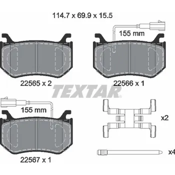 Brzdová destička Sada brzdových destiček, kotoučová brzda TEXTAR 2256501