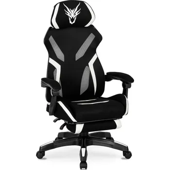 Herní příslušenství JAKS Herní židle černo bílá látka Maximo