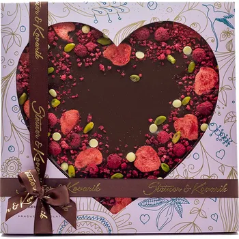 Cukrovinka Pražská čokoláda Velké srdce z hořké čokolády s možností věnování 500g