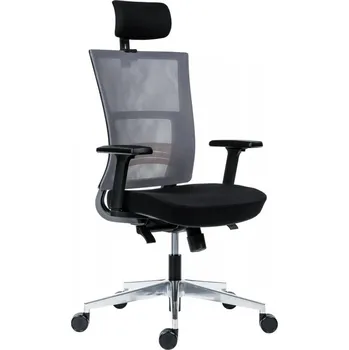 Kancelářská ergonomická židle NEXT — síť / látka, černá, nosnost 130 kg