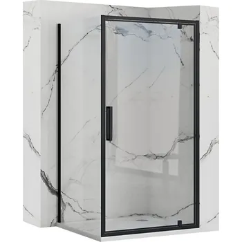 REA/S - SPRCHOVÝ KOUT RAPID SWING dveře 90 / stěna 90 - černé KPL-009926