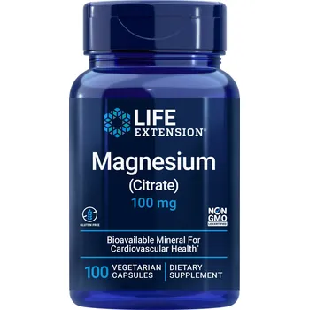 Life Extension Magnesium Citrate, Citrát hořečnatý, 100 mg, 100 rostlinných kapslí