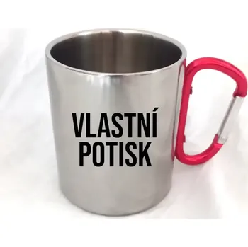 Žertovný předmět Kovový hrnek s karabinou s vlastním potiskem