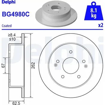 Brzdový kotouč Brzdový kotouč DELPHI BG4980C