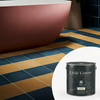 Olej na dřevo Little Greene Barva na dlažbu do koupelny - Polomatná vysoce odolná - 2,5L - Intelligent Floor Paint Vyberte odstín:: Cork (212)