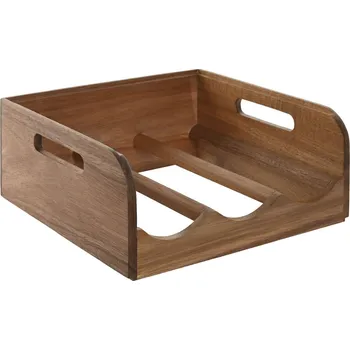 Stojan na víno Stojan na láhve Home ESPRIT Akátové dřevo Přírodní (3 láhve) (29 x 26 x 12 cm)