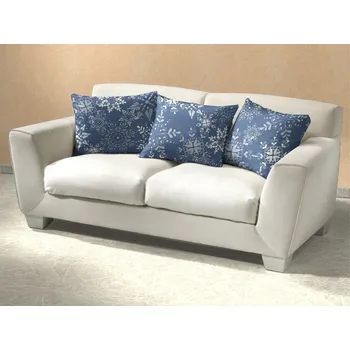 Povlak na dekorativní polštářek Povlak na polštář 50x70 krep KOMFORT Vločky snowflakes šedomodré