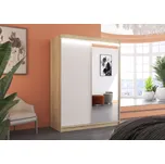Posuvná skříň se zrcadlem a osvětlením LED JORDI 150
