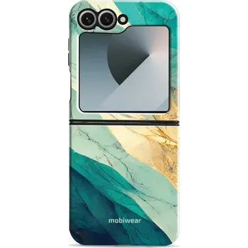 Pouzdro na mobilní telefon Odolný obal Mobiwear Elite Pro - Samsung Galaxy Z Flip 6 - EP37E Zlatavý a zelenkavý mramor (Odolné pouzdro, obal kryt Mobiwear Elite Pro - maximální ochrana mobilu, zesílené hrany, přesné výřezy, pohodlné držení, odolná grafika, kvalitní materiály)
