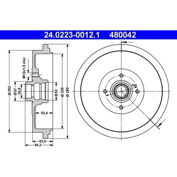 Brzdový buben Brzdový buben ATE 24.0223-0012.1
