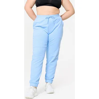 DOMYOS Dámské bavlněné fitness tepláky 2XL MODRÁ