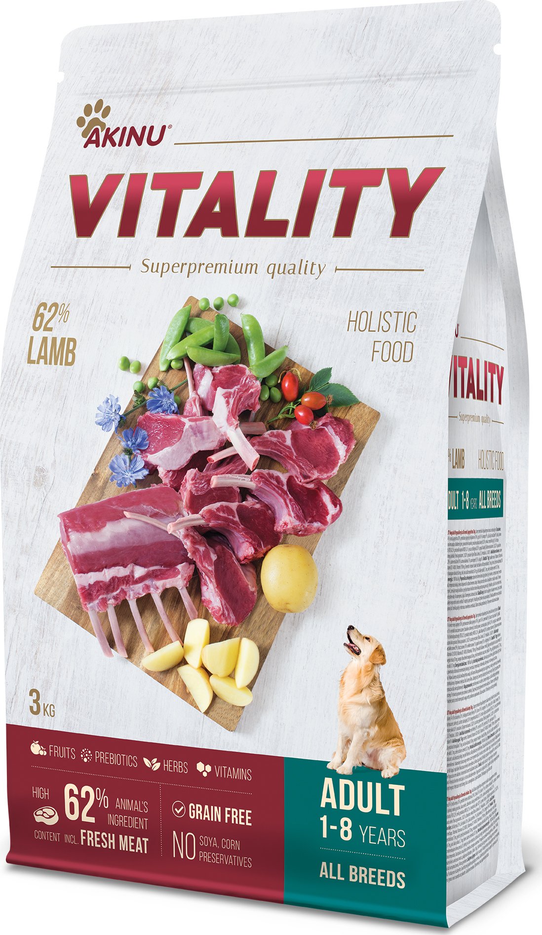 Akinu VITALITY Jehněčí granule pro psy hypoalergenní 3 kg