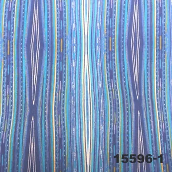 Mirtex Plátno DOMESTIK 145/15596-1 Geometrie modré pruhy šíře 220cm