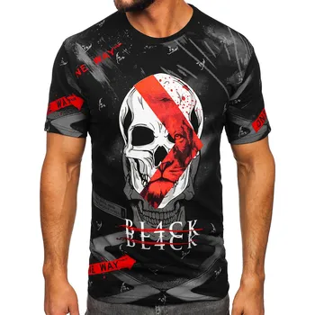 Pánské tričko Černé pánské tričko s potiskem Bolf 142177 - M