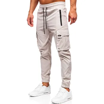 Pánské kalhoty Béžové pánské jogger teplákové kapsáčé Bolf HSS298 - 2XL