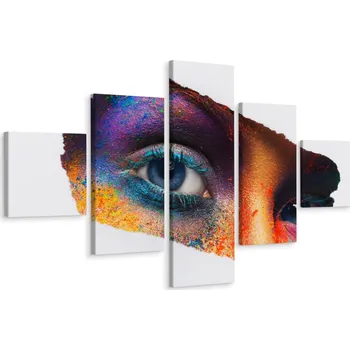 Obraz Pěti-dílný obraz OČI Make Up Abstrakce 3D 250x150 cm