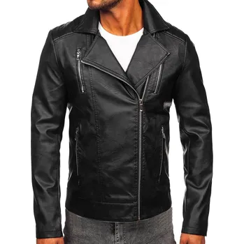 Černý pánský koženkový křivák bunda Bolf 11Z8067 - L