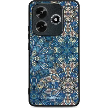 Pouzdro na mobilní telefon Lesklý kryt Mobiwear Glossy - Xiaomi Redmi Note 14 5G - G038G - Modré mandala květy (Prémiové lesklé pouzdro, obal, kryt Mobiwear Glossy na mobil Xiaomi Redmi Note 14 5G - G038G - Modré mandala květy, materiál Plast + TPU silikon - krytí po všech stranách