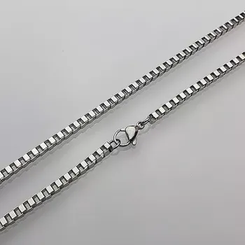 Řetízek Ocelový řetízek stříbrný 54cm - kostka