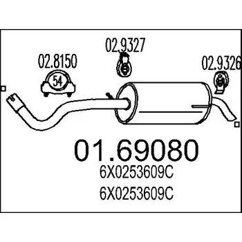 Tlumič výfuku Zadní tlumič výfuku MTS 01.69080